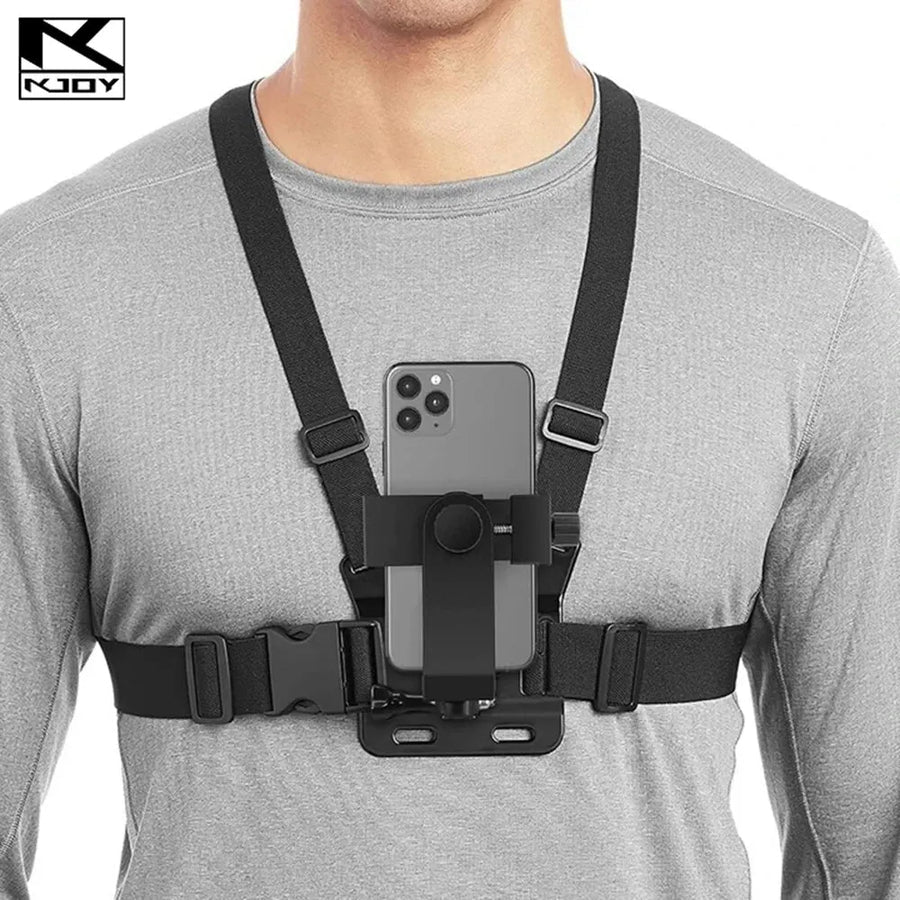 Support Téléphone Réglable avec Sangle de Poitrine - Pour Caméra & Smartphone