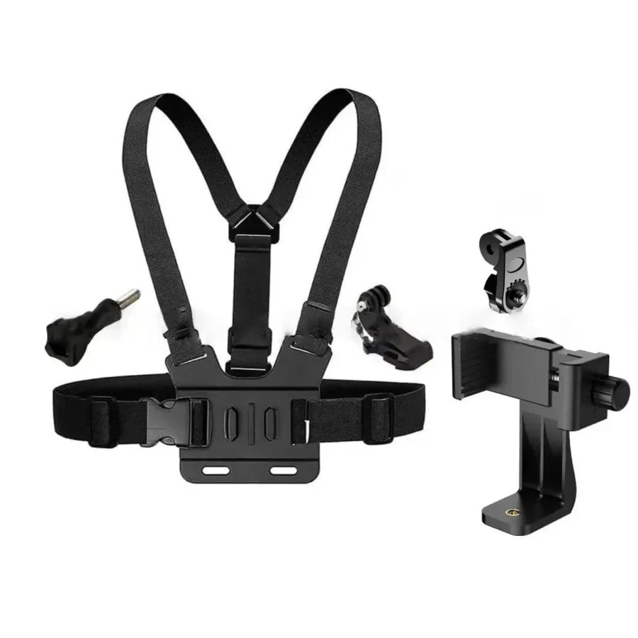 Support Téléphone Réglable avec Sangle de Poitrine - Pour Caméra & Smartphone
