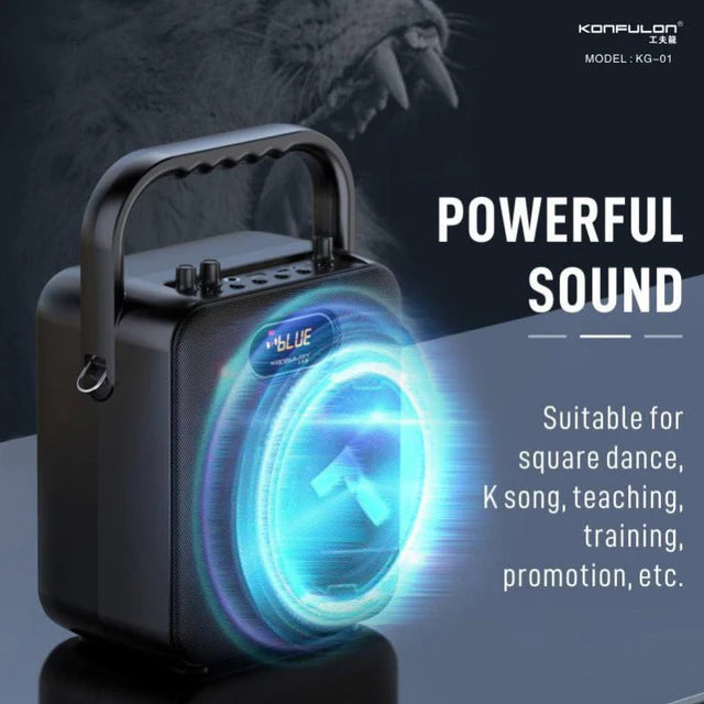 Enceinte Karaoké Konfulon Mini avec Microphone, Bluetooth 5.0 KG-01